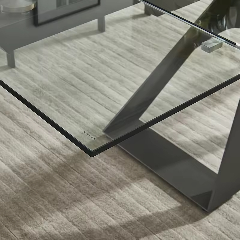 Transparent Rectangular Extendable Dining Table