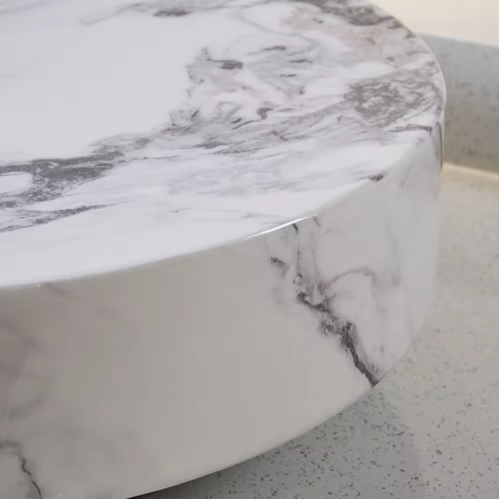 Modern Living Room Marble Top Round Coffee Table