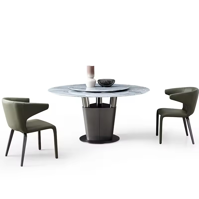 Luxury Revolving Marble Top Round Dining Table