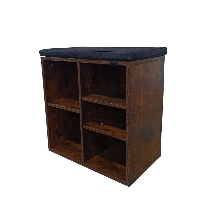 Wooden Furniture Shoe Cabinet Vintage Color Shoe Storage Stool Cabinet Shoes Changing Stool With Cushions