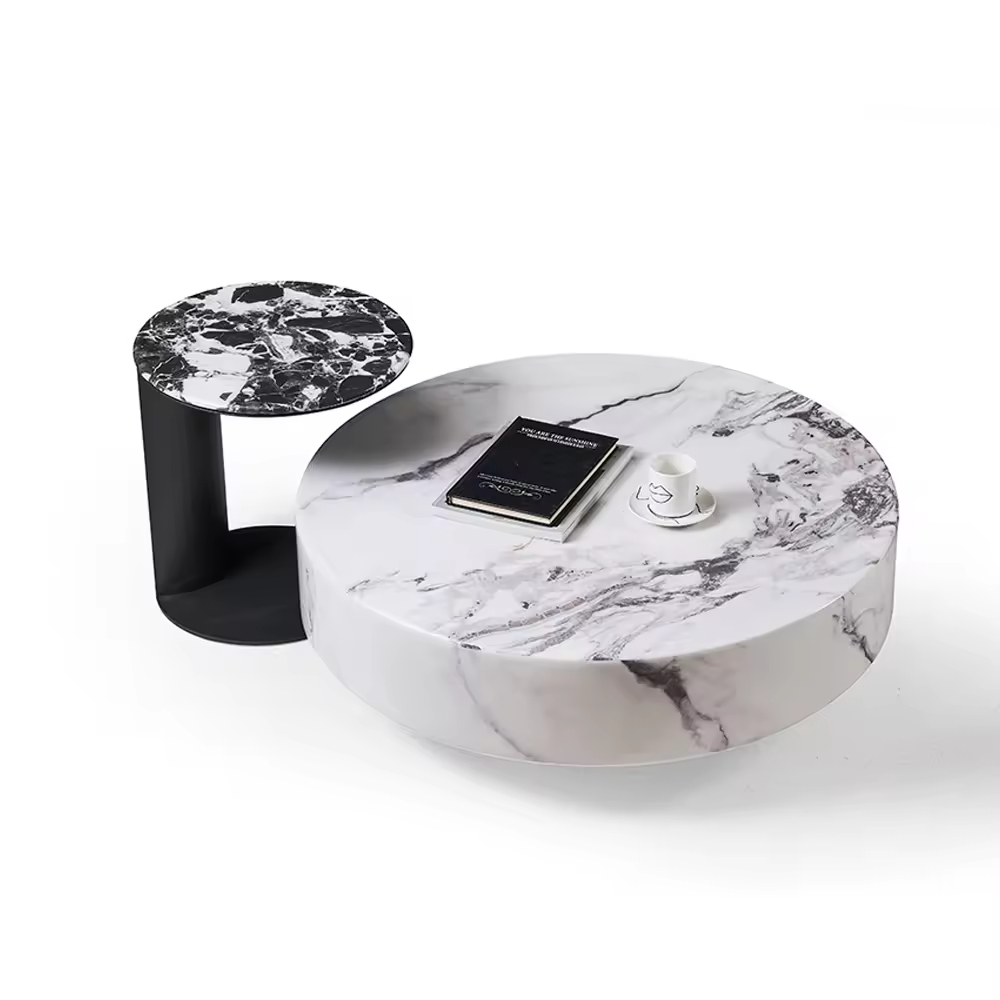 Modern Living Room Marble Top Round Coffee Table