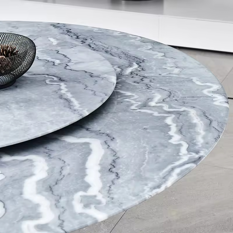 Luxury Revolving Marble Top Round Dining Table