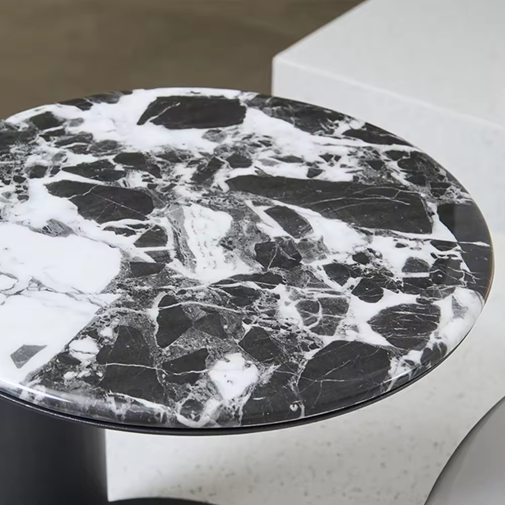 Modern Living Room Marble Top Round Coffee Table
