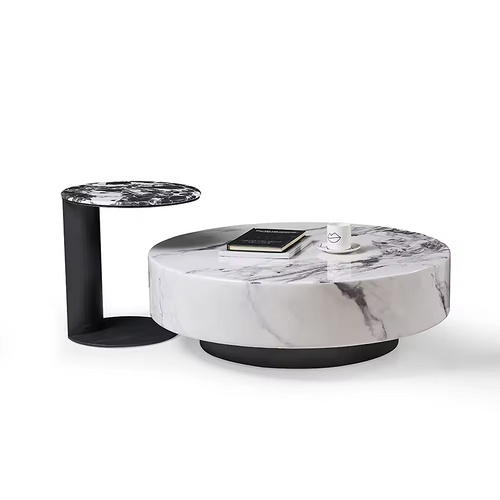 Modern Living Room Marble Top Round Coffee Table