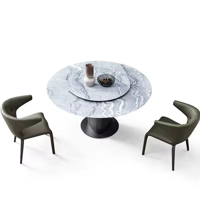 Luxury Revolving Marble Top Round Dining Table