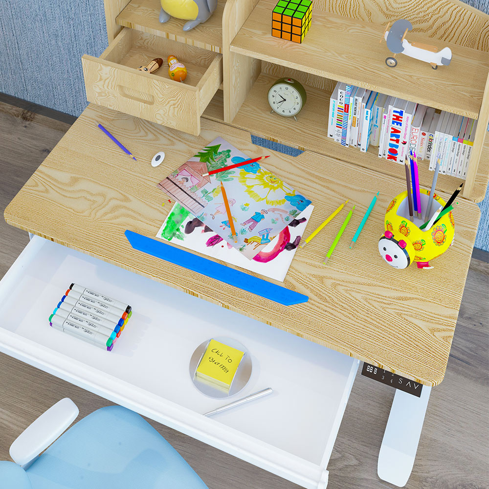Children's study desk, height-adjustable desk