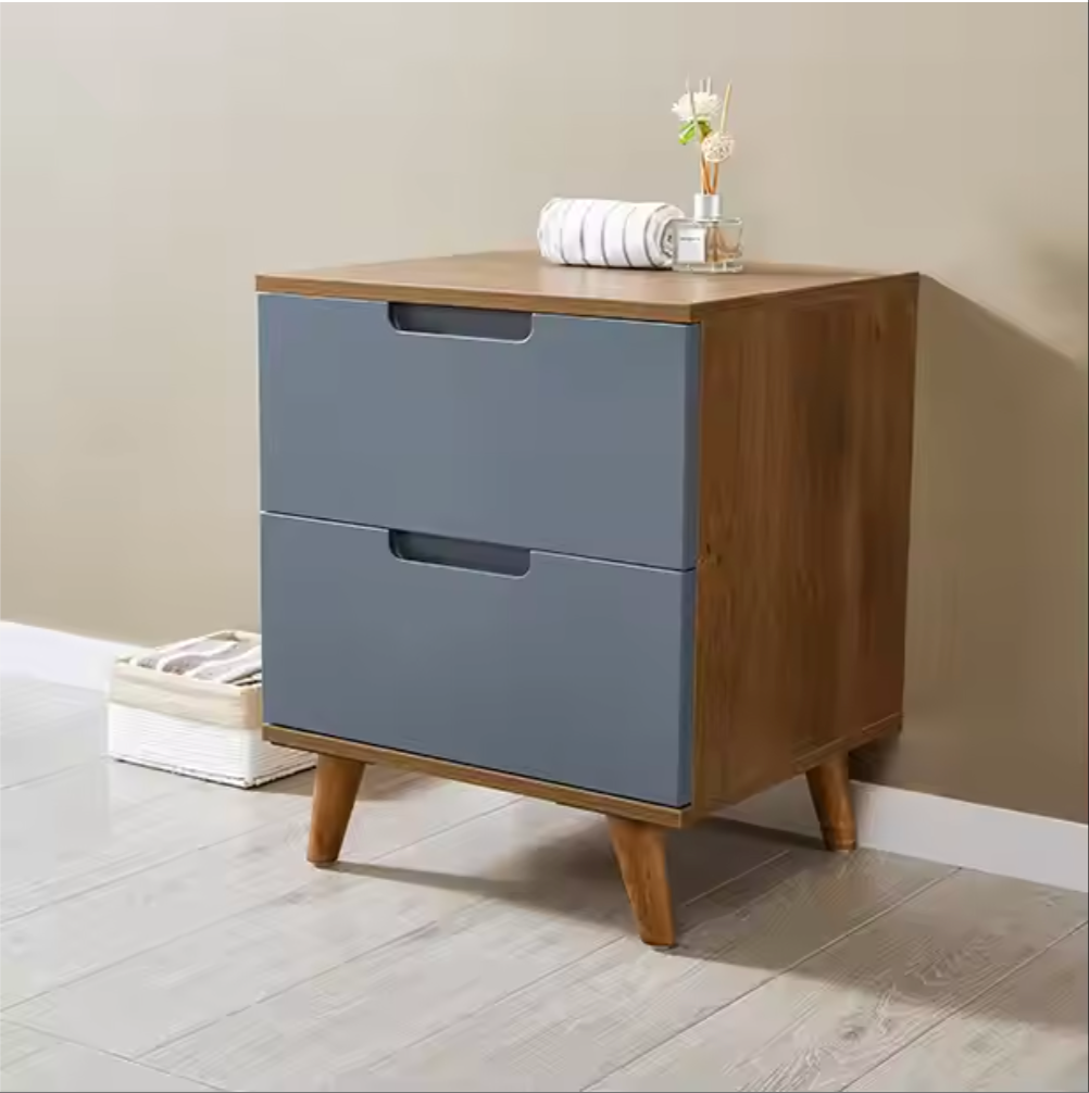 Home Styles Nightstand in Wooden Feature Lacquer Drawers Plank Top Design With Two Drawer Night Stand