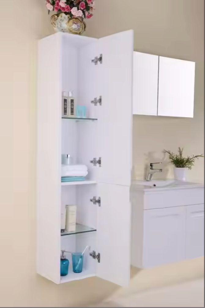 Plywood Material and Mirror Cabinets type bathroom cabinet with Side Cabinet