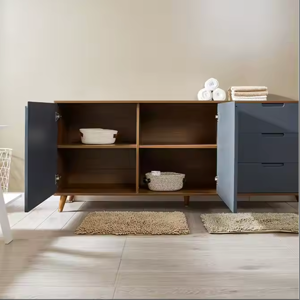 Golden Long Dinning Dresser Living Room Furniture Sideboard Buffet Cabinets Chest of Drawers