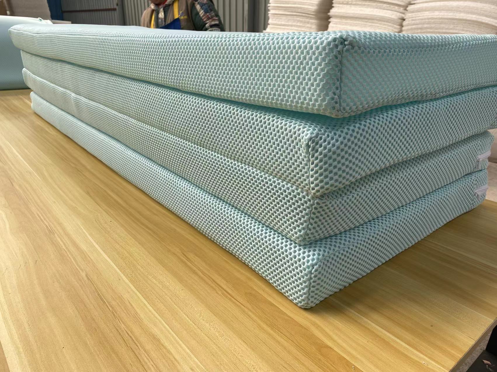 TPEE/POE/PE high elasticity non collapsing air fiber four fold mattress