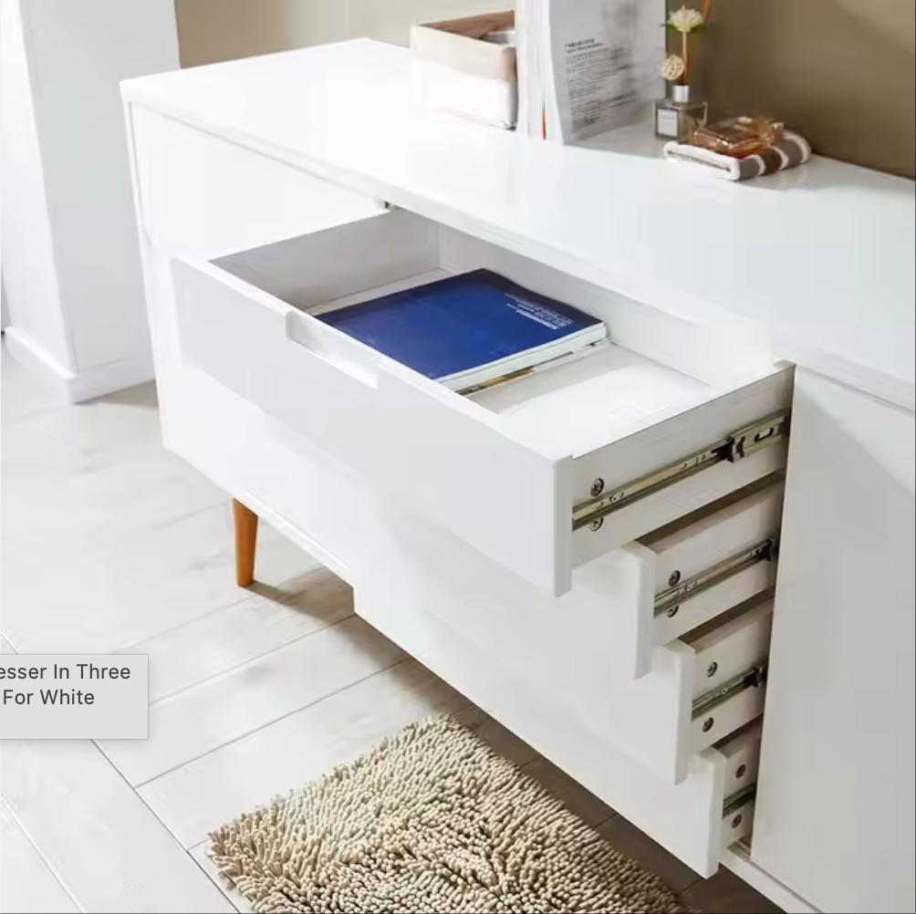 European Dresser In Three Drawers With Makeup Dresser For White Dresser Bedroom