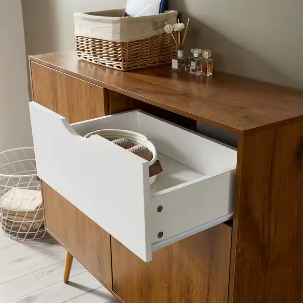 Vintage Dresser In Walnut Color Real Wood Dressing table Dressers Drawer Cloth bedroom drawers dresser