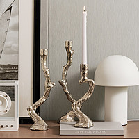 Indian - imported aluminum branch - shaped candlestick