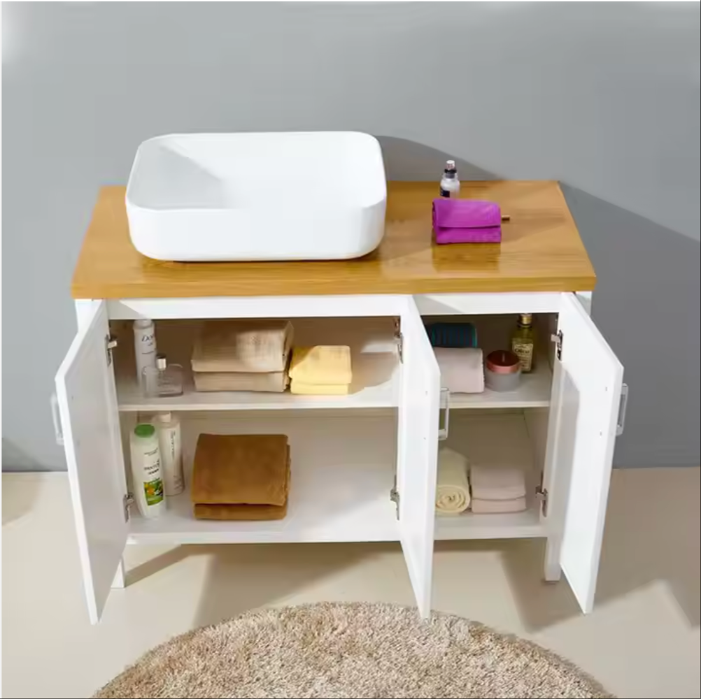 Bathroom Cabinet PU Painting Modern Design Europe Style Hotel Bathroom Sink Vanity With Mirror Cabinet