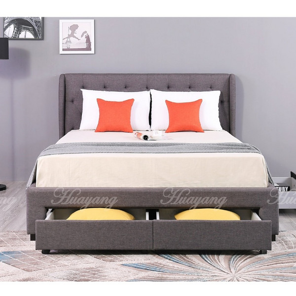 Huayang Cartoon design Bedroom Simple Storage Queen Size Upholstered Bed Frame