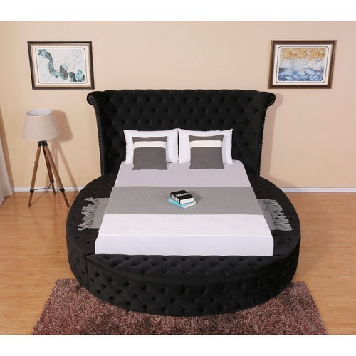 Huayang SGS Certified Factory Flat Modern Bed Customized Double Bedroom Set Hotel Modern Furniture King Size Bed OEM Manufacturer Round Bed
