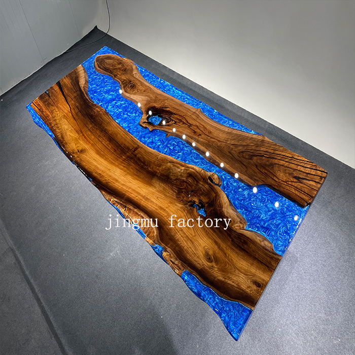 Latest Design Furniture Black Walnut Table Solid Wood Slab Epoxy Resin Dining Table Top