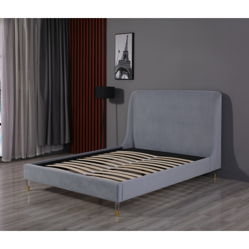 Hot Double Modern Huayang Customized Design Frame Velvet Bed Home Furniture