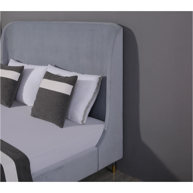 Hot Double Modern Huayang Customized Design Frame Velvet Bed Home Furniture