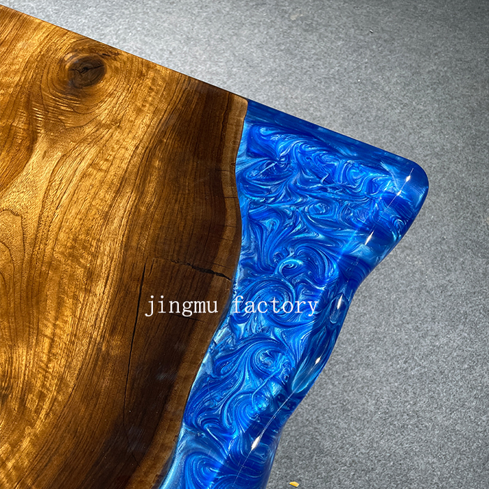 Latest Design Furniture Black Walnut Table Solid Wood Slab Epoxy Resin Dining Table Top