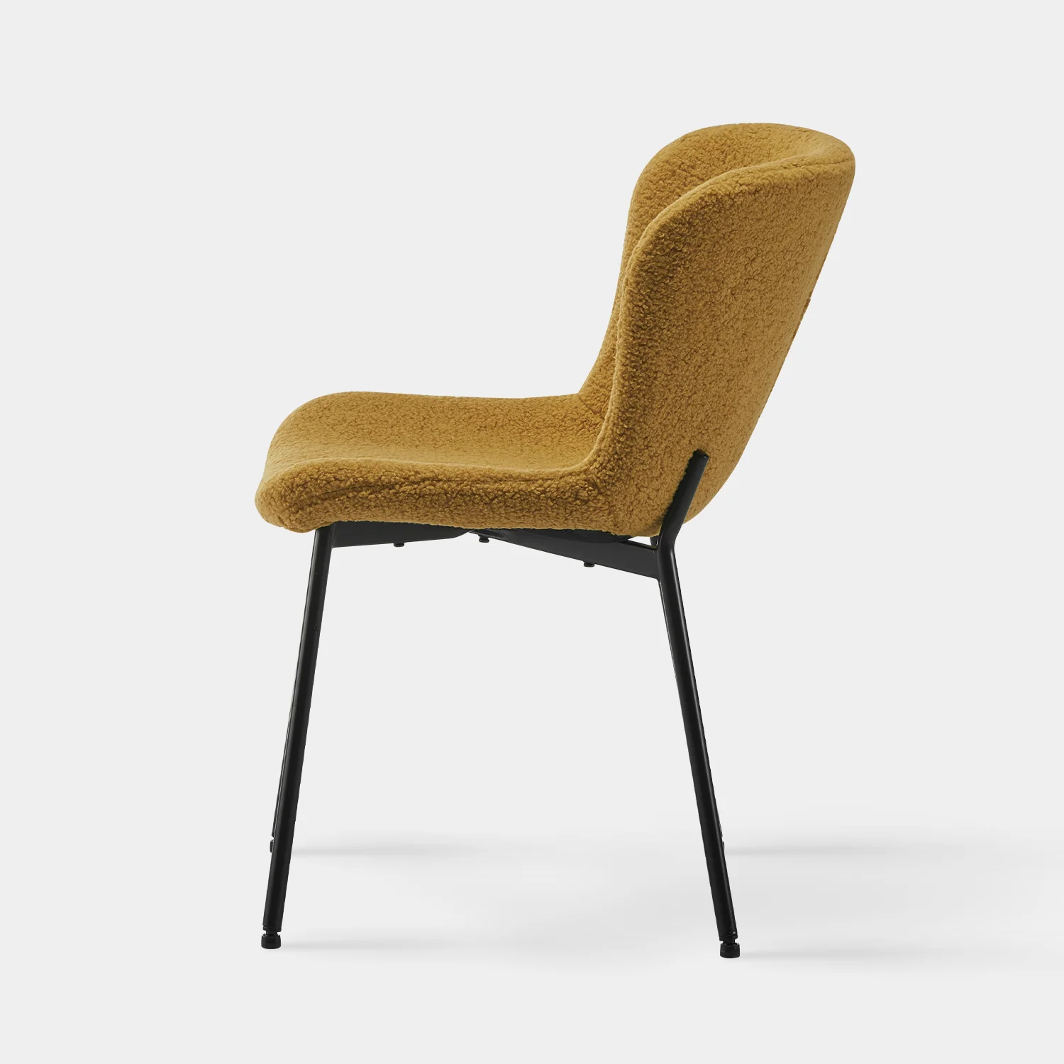 Stylish Mustard Teddy Fabric Dining Chair