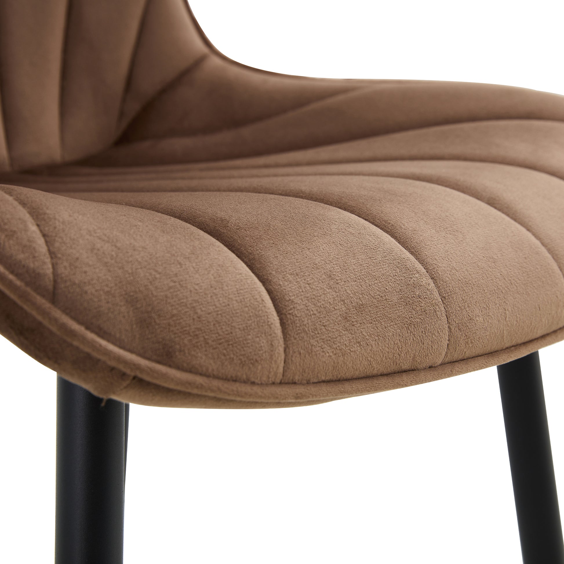 Dark Brown Velvet Dining Chair