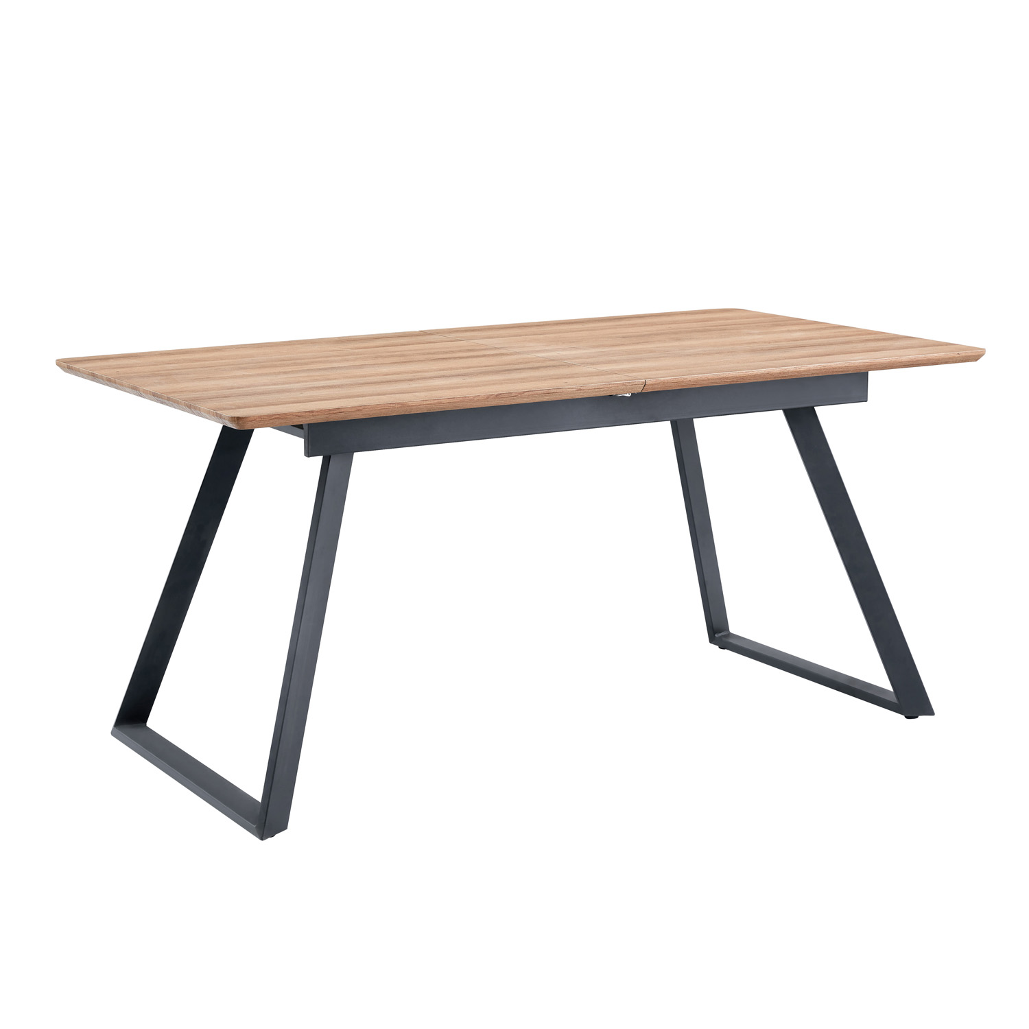 Extensible rectangle Veneered MDF dining table with metal feet