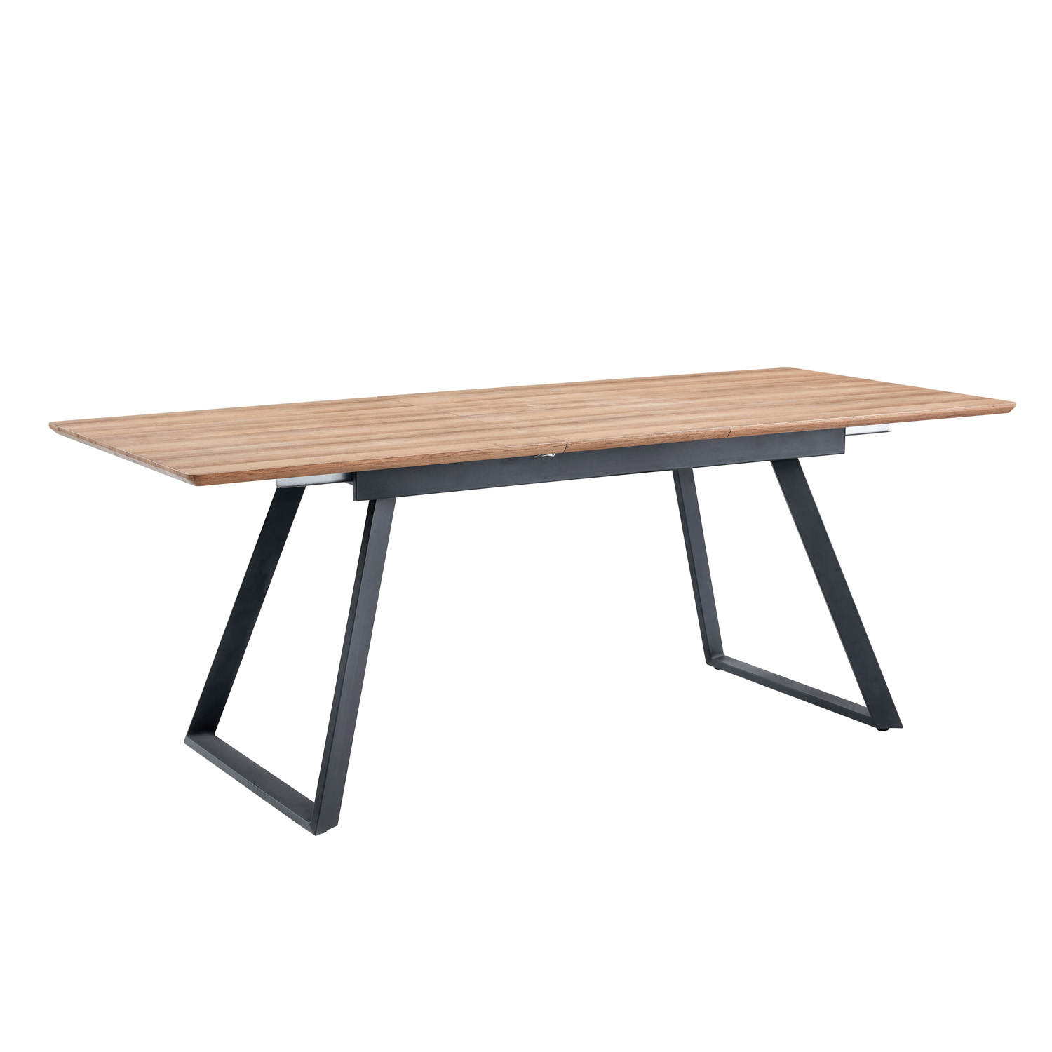 Extensible rectangle Veneered MDF dining table with metal feet