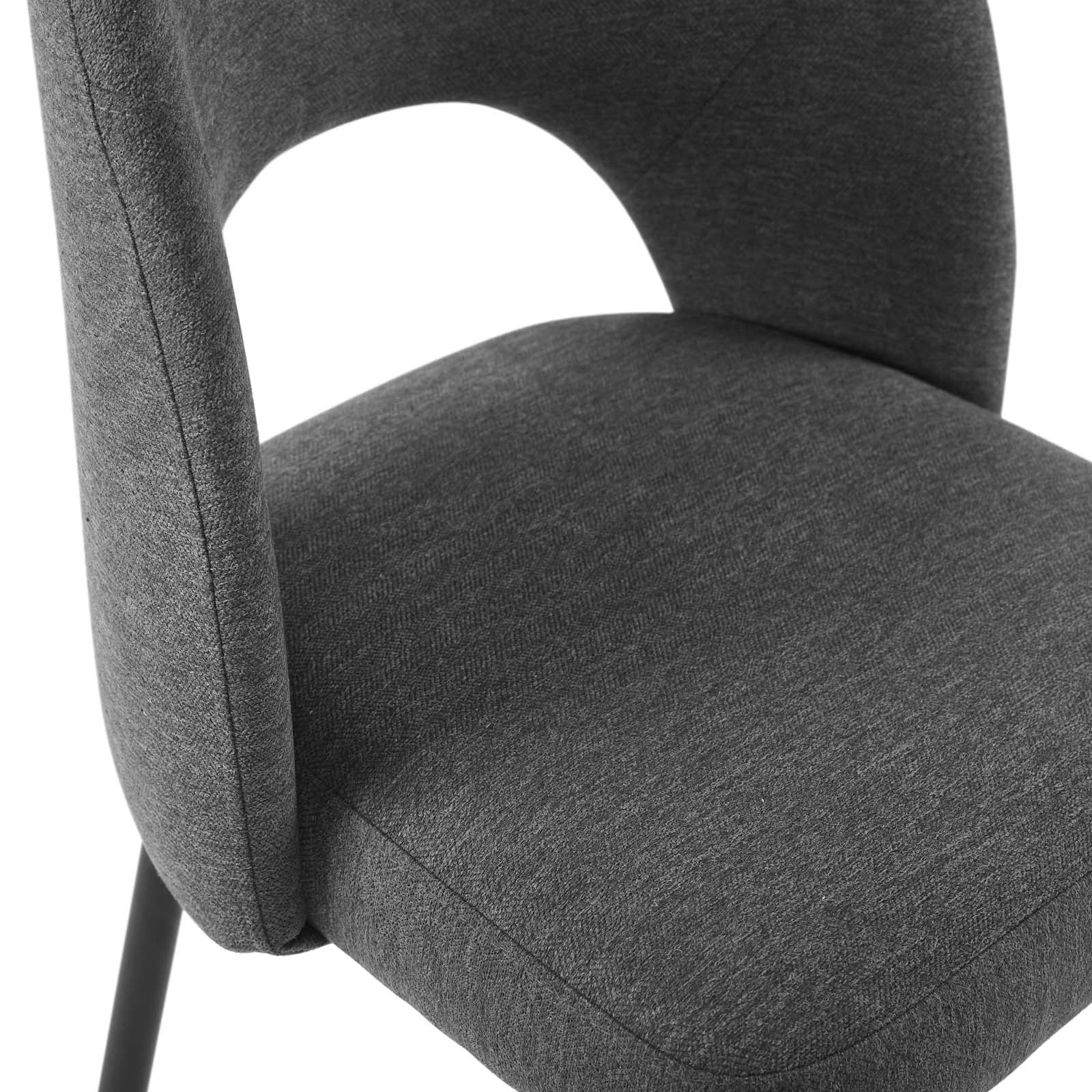 Dark gray fabric dining chair