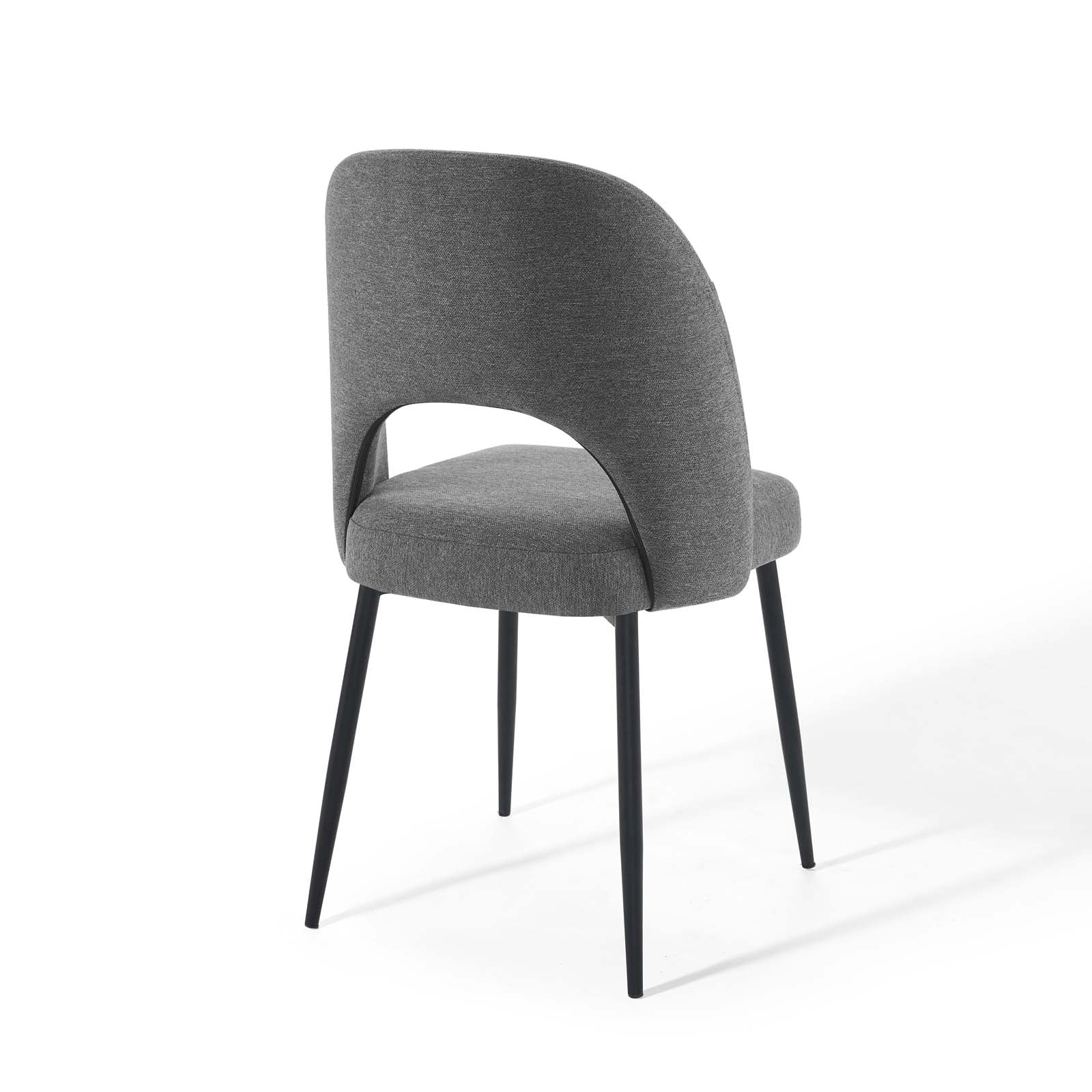 Dark gray fabric dining chair