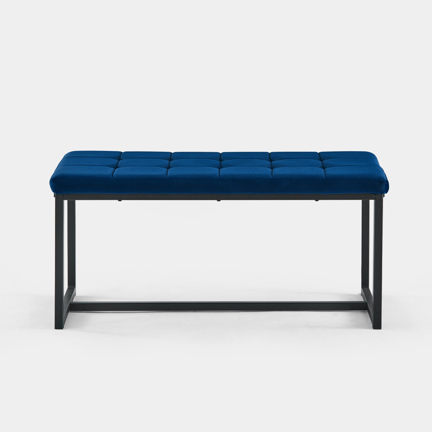 Navy Blue Fabric Two-Seater Bench