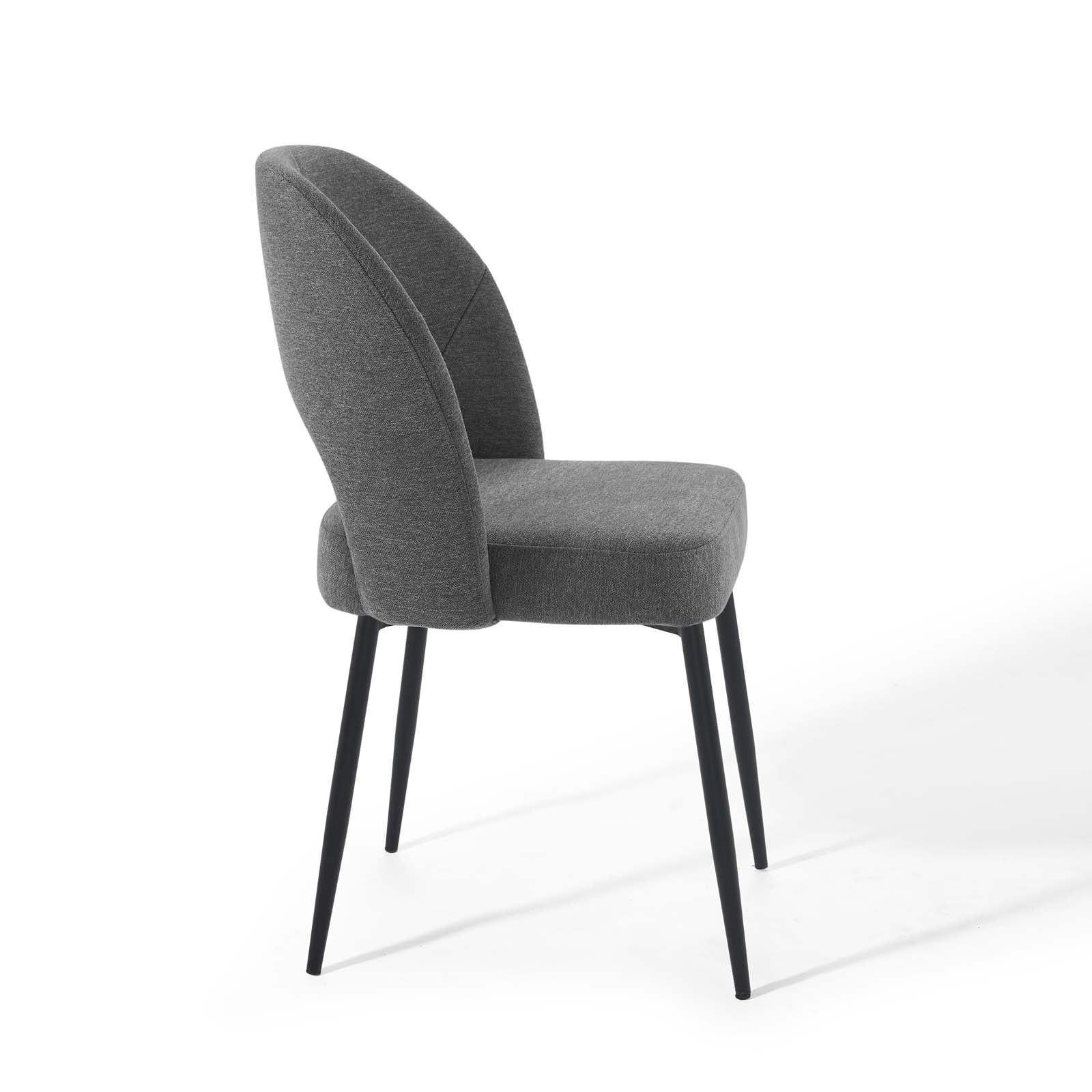 Dark gray fabric dining chair