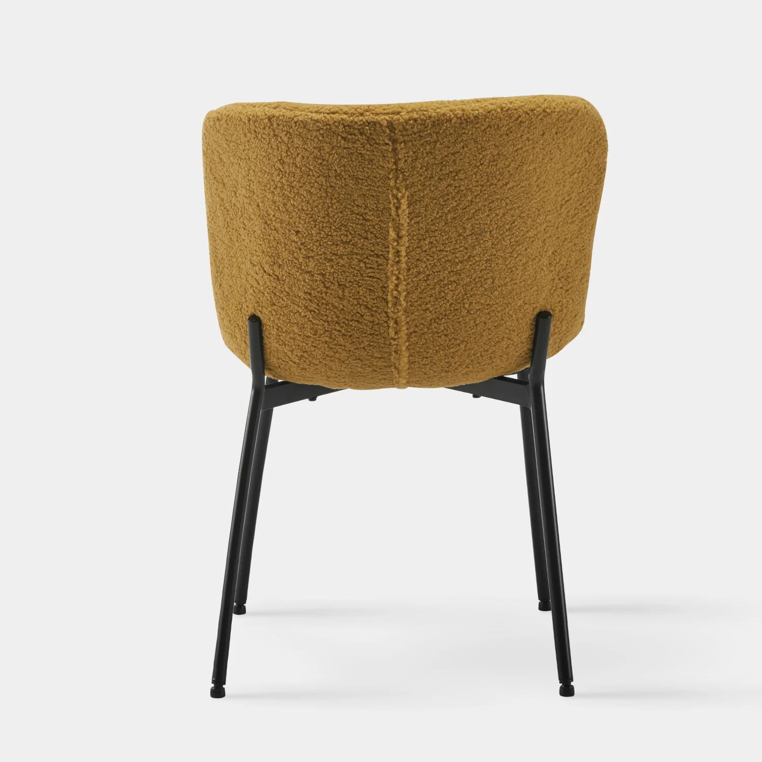 Stylish Mustard Teddy Fabric Dining Chair