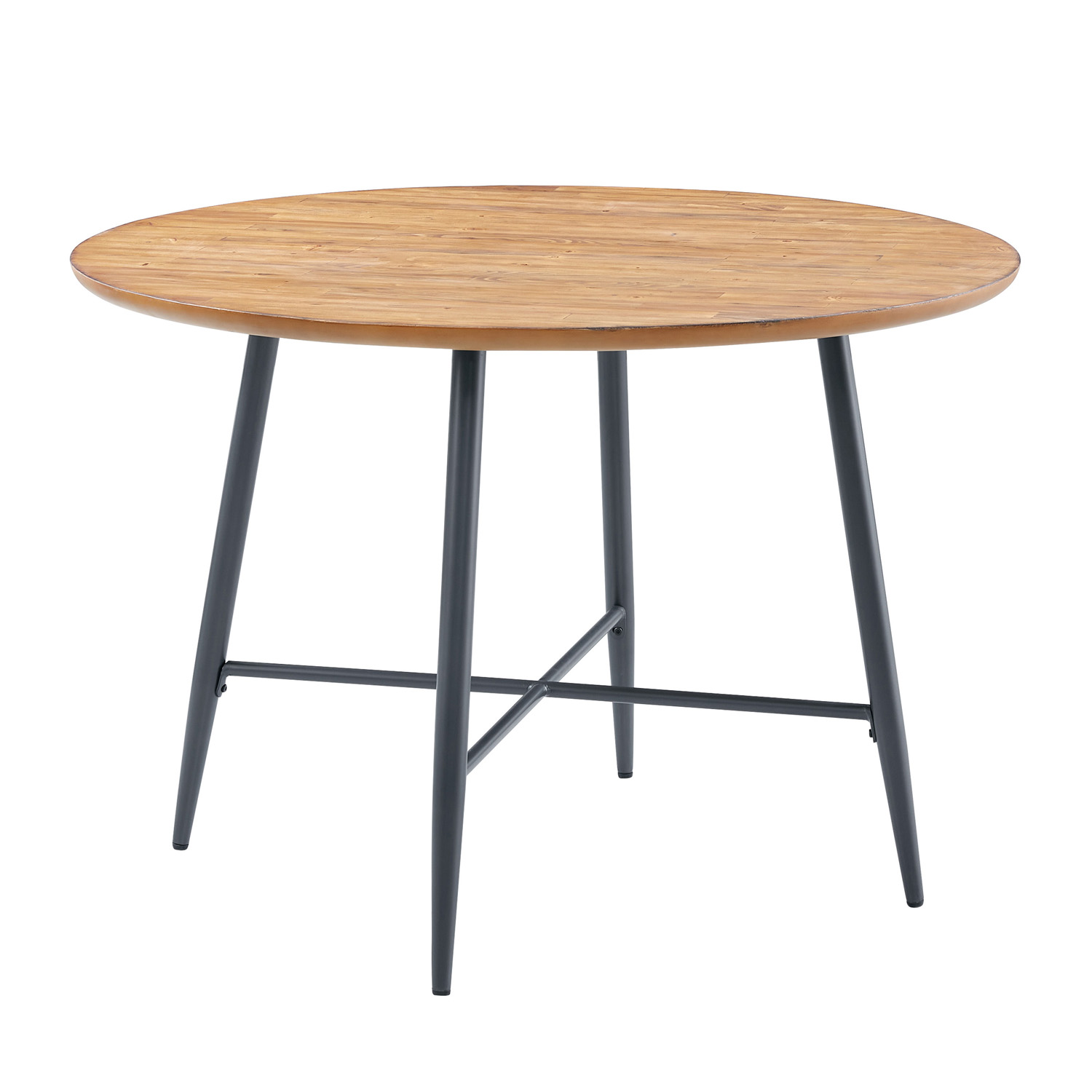 Round Veneered Wooden Dining Table