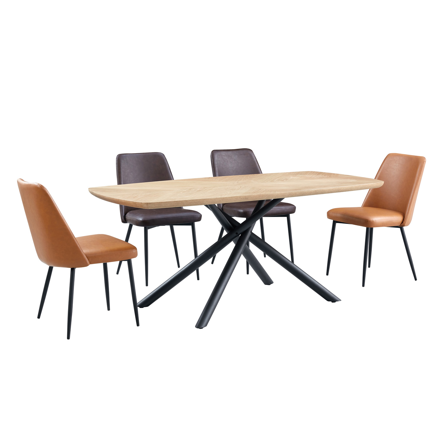 Large size veneered wooden dining table