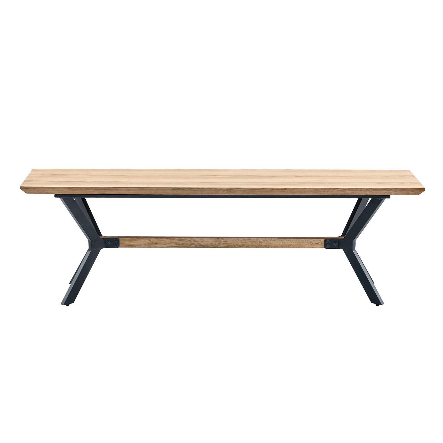 Rectangle veneered wooden dining bench