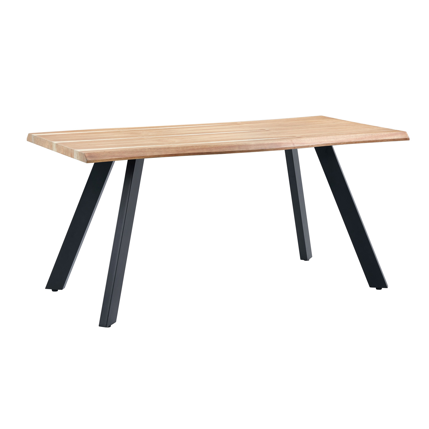 Rustic rectangle wooden dining table with metal feet