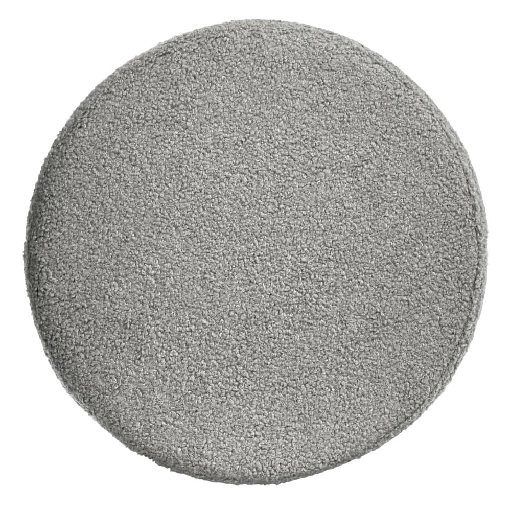 Round Dark Gray Teddy Ottoman