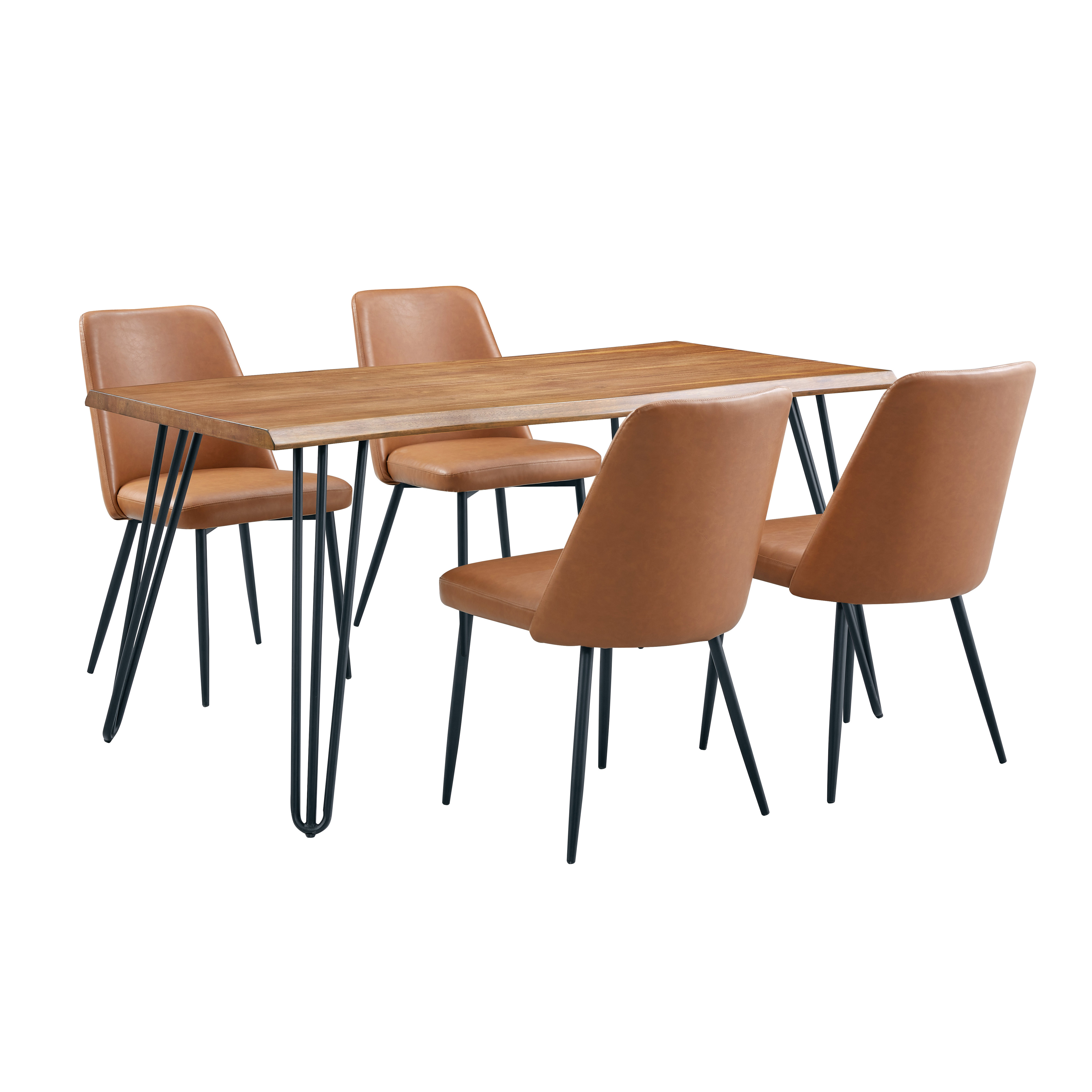 Veneered Wooden Kitchen Table With Metal Feet