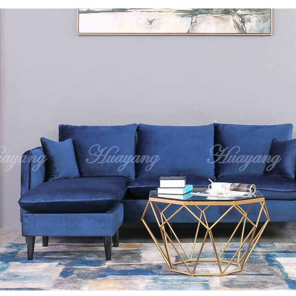 OEM Huayang Customized Fabric Modern Chesterfield Velvet Sofa Bedroom Furniture