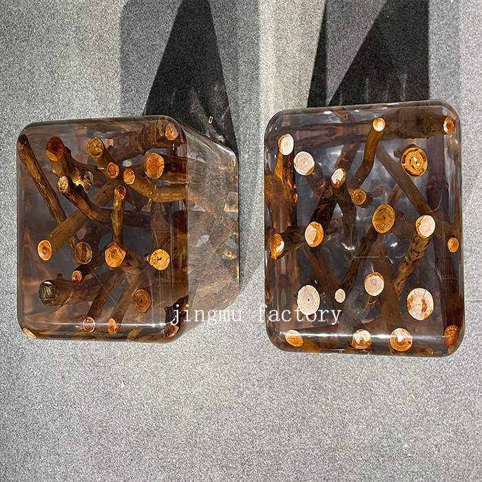 Luxury Furniture Modern Design Solid Wood Epoxy Resin Bar Stool/Counter Stool/ Side Table