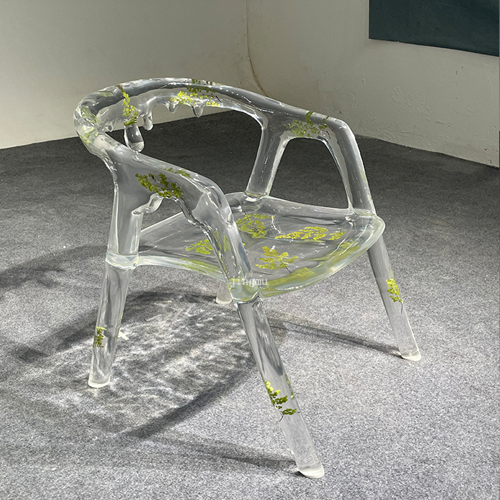 Hot Sale Luxury Creative Design High-end Customizable Transparent Epoxy Resin Negotiation Dining Chair