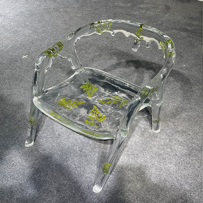 Hot Sale Luxury Creative Design High-end Customizable Transparent Epoxy Resin Negotiation Dining Chair