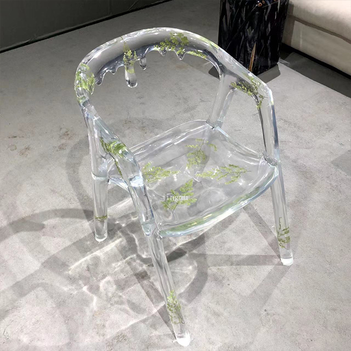 Hot Sale Luxury Creative Design High-end Customizable Transparent Epoxy Resin Negotiation Dining Chair