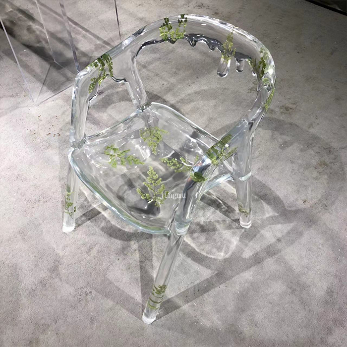 Hot Sale Luxury Creative Design High-end Customizable Transparent Epoxy Resin Negotiation Dining Chair