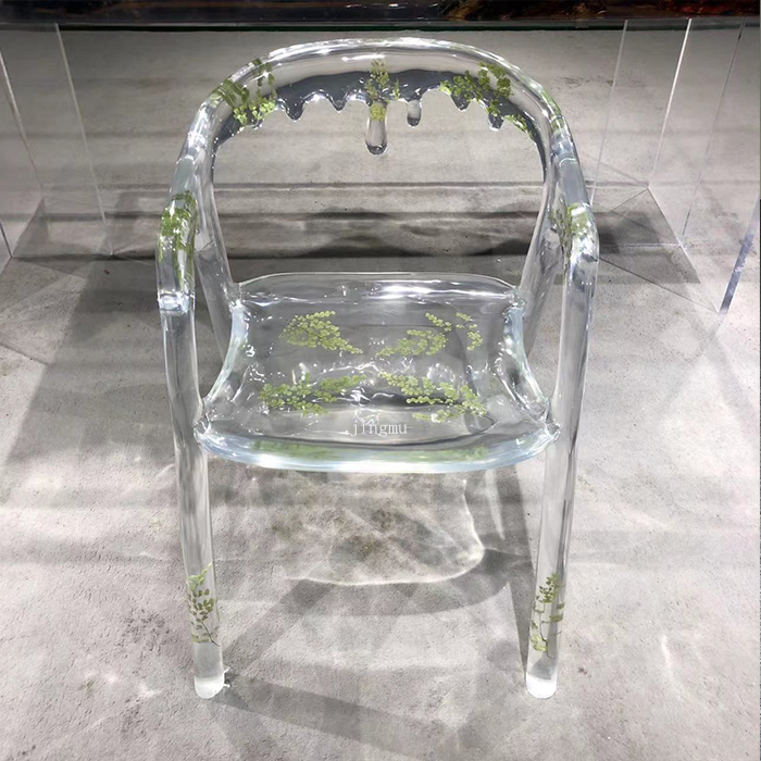 Hot Sale Luxury Creative Design High-end Customizable Transparent Epoxy Resin Negotiation Dining Chair