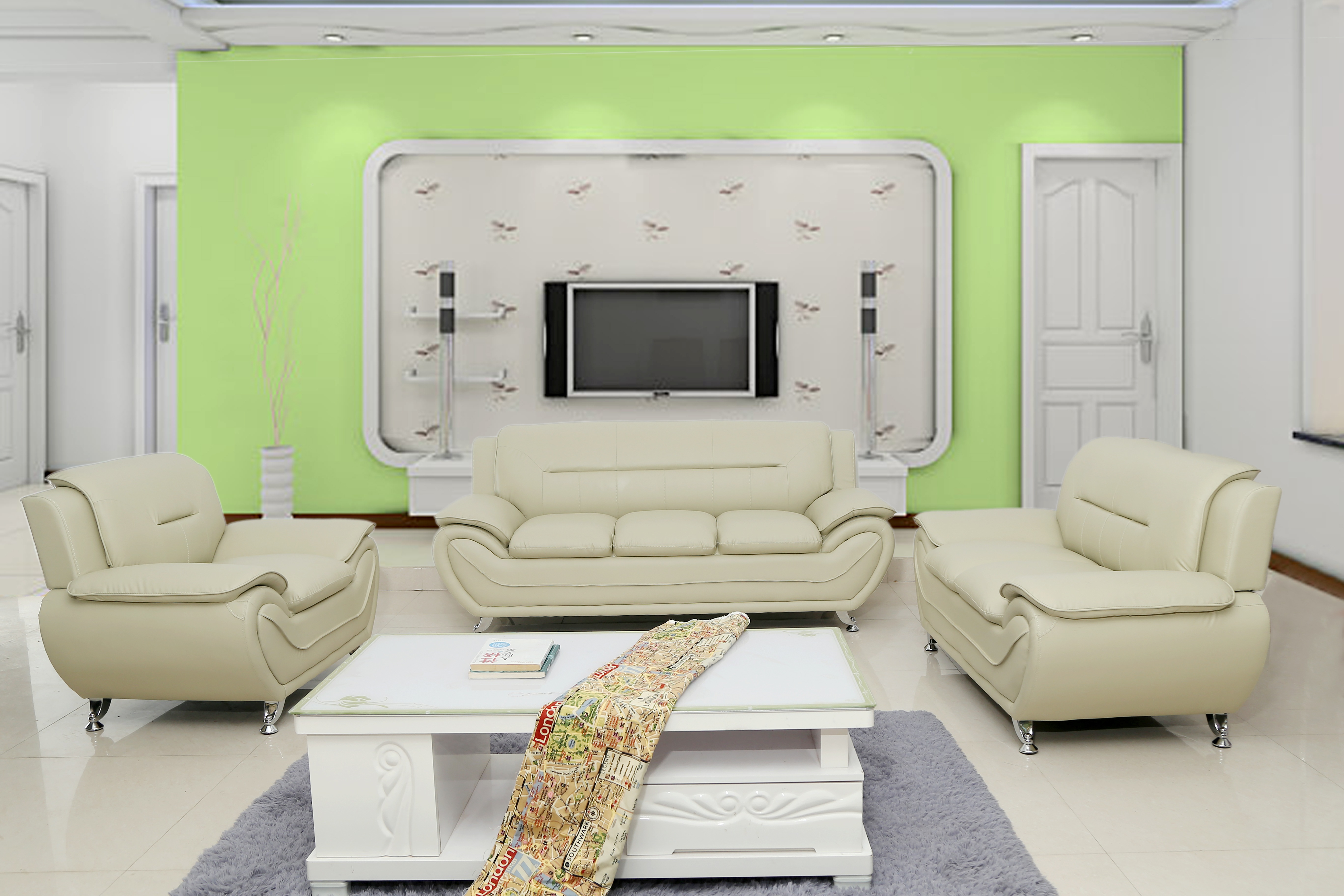 8474-3 CURVE SOFA WITH METAL LEGS