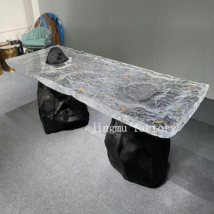 Crystal clear Epoxy Water Wave Luxury Table High Casa Resin Table