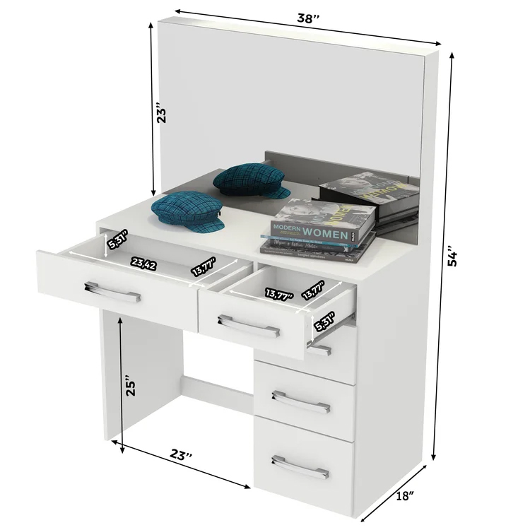 LED Dressing Table with Drawers