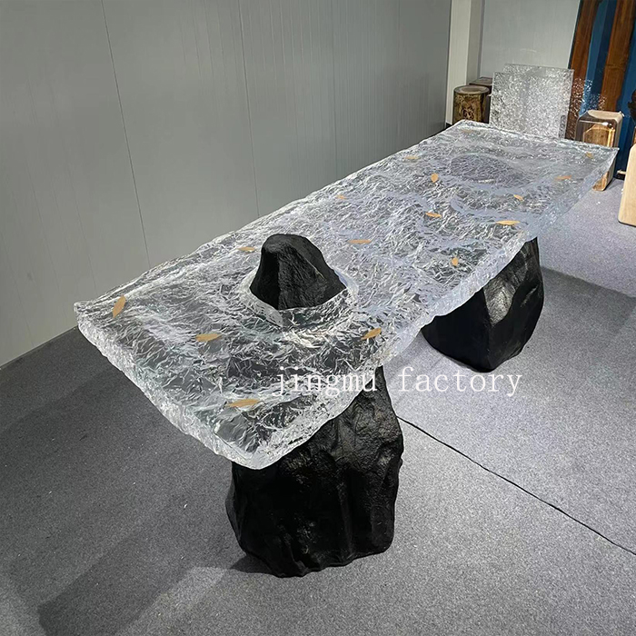 Crystal clear Epoxy Water Wave Luxury Table High Casa Resin Table